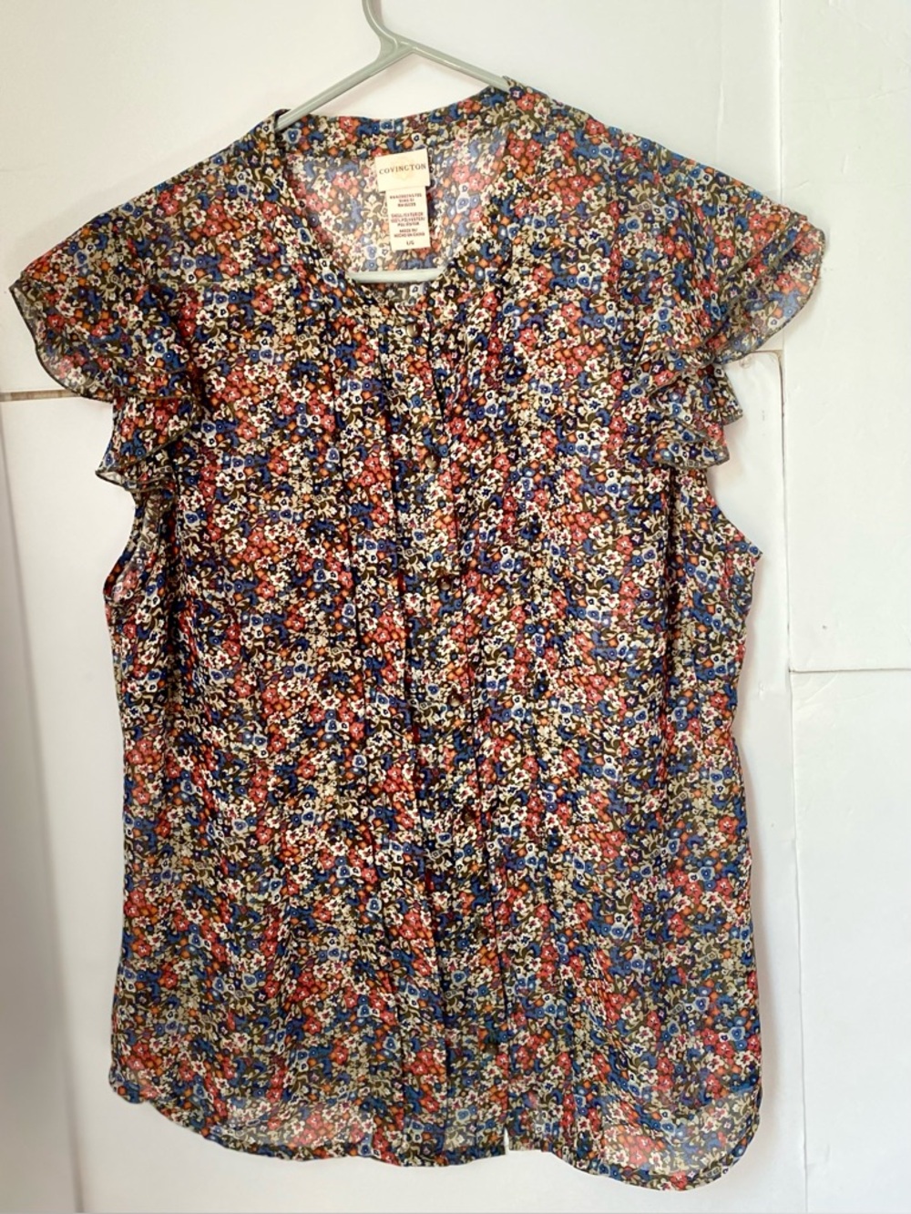 NWOT Covington Multicolor Floral Button Down Shirt